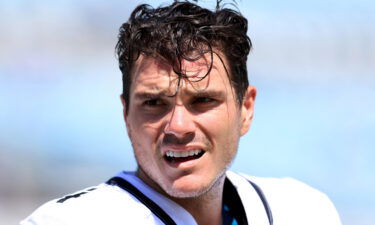 Josh Lambo warms up prior to the Jacksonville Jaguars' game against the Arizona Cardinals at TIAA Bank Field in September 2021.