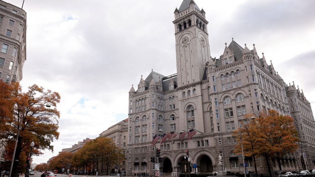 <i>Win McNamee/Getty Images/FILE</i><br/>The Trump International Hotel is shown on November 15