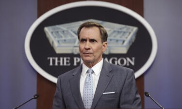 Pentagon Press Secretary John Kirby holds a press briefing at the Pentagon on May 19