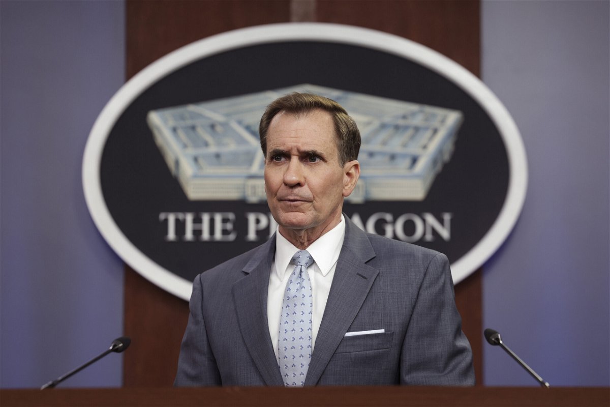 <i>Kevin Dietsch/Getty Images</i><br/>Pentagon Press Secretary John Kirby holds a press briefing at the Pentagon on May 19