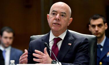 US Homeland Security Secretary Alejandro Mayorkas testifies before the Senate Appropriations Subcommittee on Homeland Security regarding the 2023 proposed budget estimates for the Department of Homeland Security