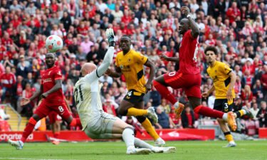 Sadio Mane has the ball in the net for his second