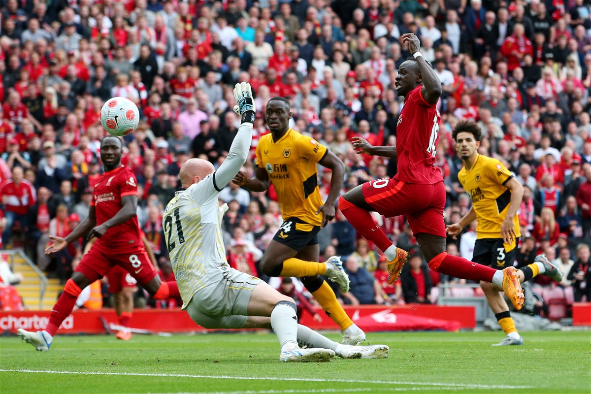<i>Alex Livesey/Getty Images</i><br/>Sadio Mane has the ball in the net for his second