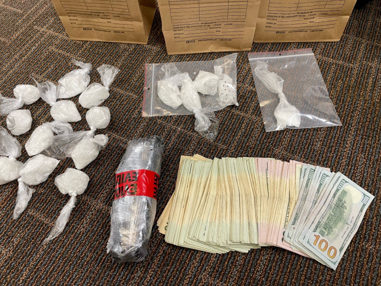 Officials say two pounds of meth, suspected black tar heroin, $6,760, a bulletproof vest, and a Savage HMR Rifle were located
and seized, according to a press release.
