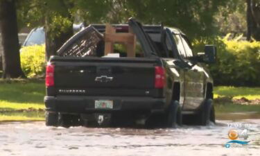 Residents still dealing with flooded streets outside of their homes in Cutler Bay's Saga Bay community following heavy rain over the weekend.