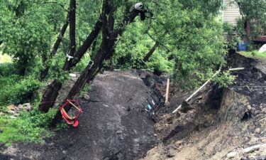A landslide from Wednesday afternoon caused the house at 7620 Tonawanda Creek Road in Royalton to be condemned.