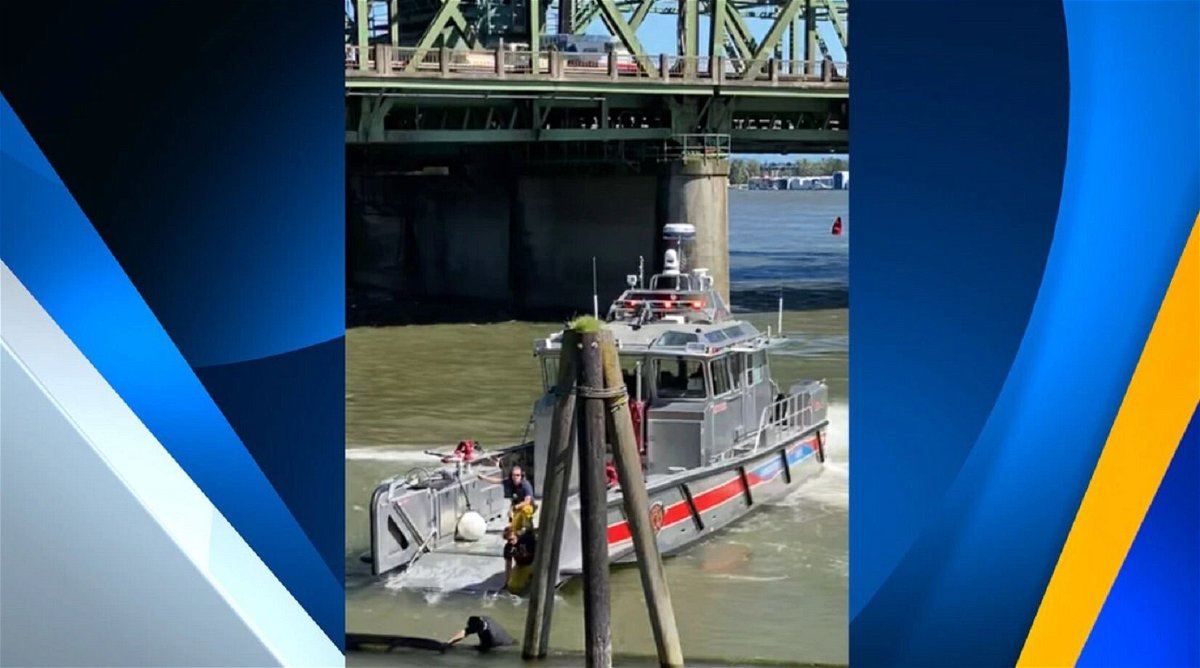 <i>Vancouver FD/KPTV</i><br/>A man was rescued from the Columbia River Wednesday afternoon after jumping from the I-5 bridge