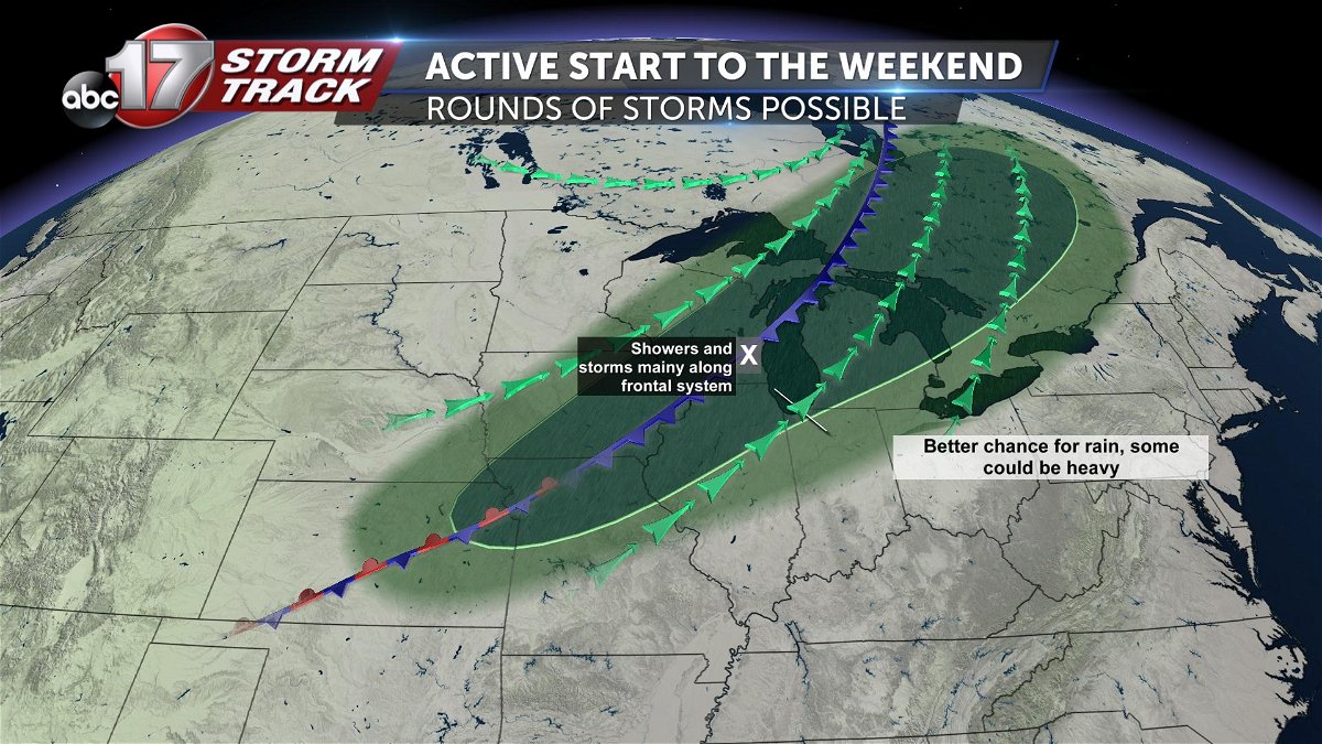Tracking warmth, some storm chances through weekend