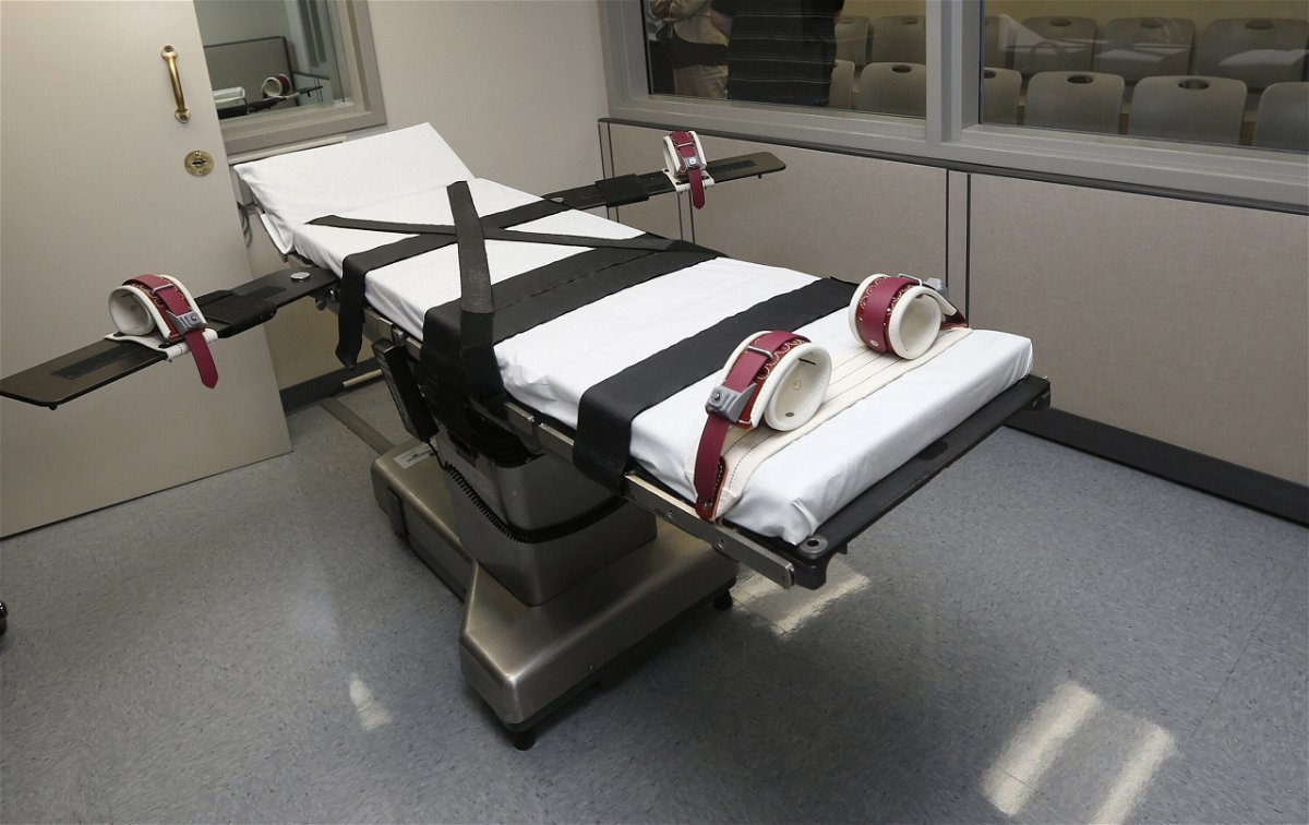 <i>Sue Ogrocki/AP</i><br/>The gurney in the the execution chamber at the Oklahoma State Penitentiary in McAlester on October 9