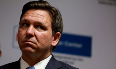 Florida Gov. Ron DeSantis speaks during a news conference in Miami on May 17