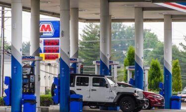 Cars pull in for gas on Tuesday