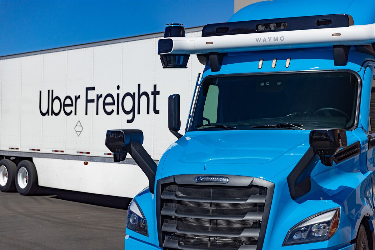 <i>Uber Freight/Waymo</i><br/>Uber and Alphabet's Waymo are working together on fully autonomous trucks.