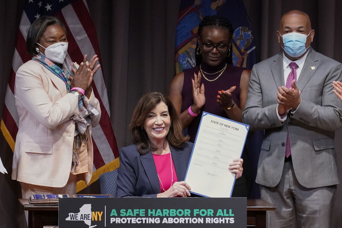 <i>Mary Altaffer/AP</i><br/>New York Gov. Kathy Hochul