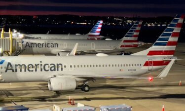 American Airlines planes sit at gates at Ronald Reagan Washington National Airport (DCA) in Arlington