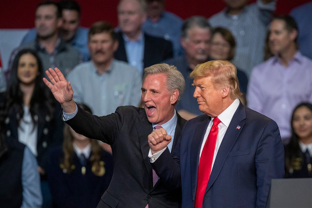 <i>David McNew/Getty Images</i><br/>Former President Donald Trump endorsed House Minority Leader Kevin McCarthy