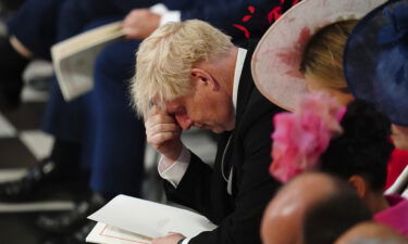 Prime Minister Boris Johnson is pictured at the service of thanksgiving held at St Paul's Cathedral in London on June 3 as part of celebrations marking the Queen's Platinum Jubilee.