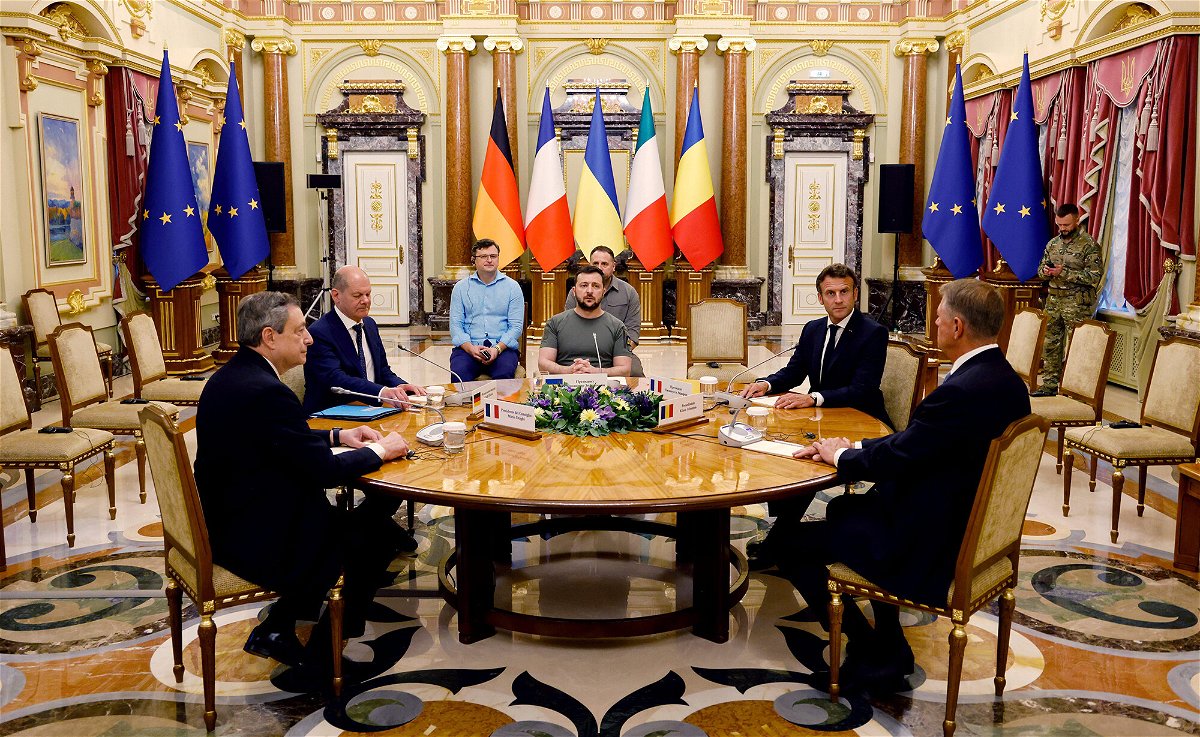 <i>Ludovic Marin/AFP/Getty Images</i><br/>Ukraine's bid to join the European Union received a major boost on June 17
