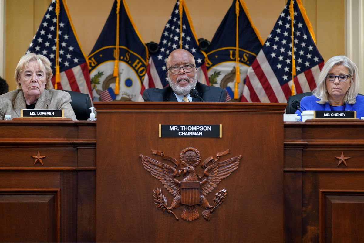 <i>Andrew Harnik/AP</i><br/>Chairman Bennie Thompson delivers his opening statement as the House January 6 committee holds its first hearing of the month on Capitol Hill