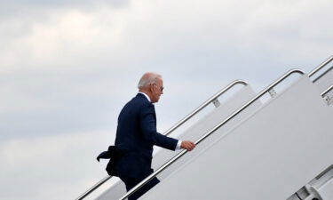 US President Joe Biden boards Air Force One before departing Piedmont Triad International Airport in Greensboro