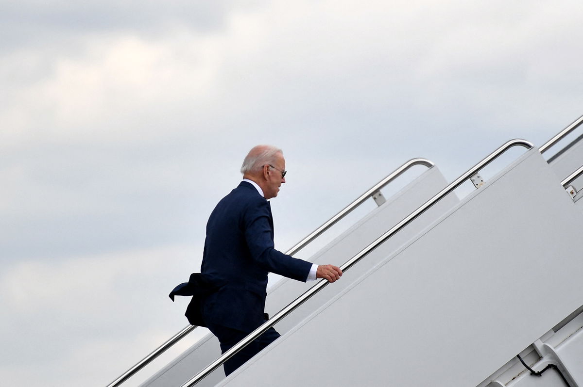 <i>Mandel Ngan/AFP/Getty Images/FILE</i><br/>US President Joe Biden boards Air Force One before departing Piedmont Triad International Airport in Greensboro