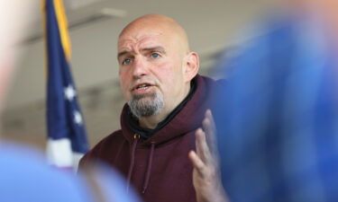 Pennsylvania Lt. Gov. John Fetterman campaigns for U.S. Senate at a meet and greet at Joseph A. Hardy Connellsville Airport on May 10 in Lemont Furnace