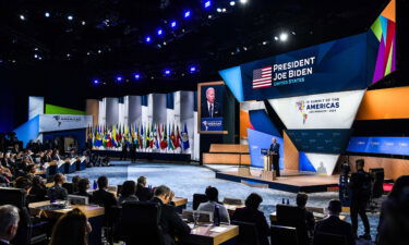 US President Joe Biden addresses a plenary session of the 9th Summit of the Americas