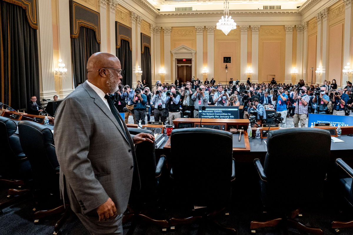 <i>Andrew Harnik/Pool/Getty Images</i><br/>Chairman Rep. Bennie Thompson (D-MS) arrives for the month's second January 6