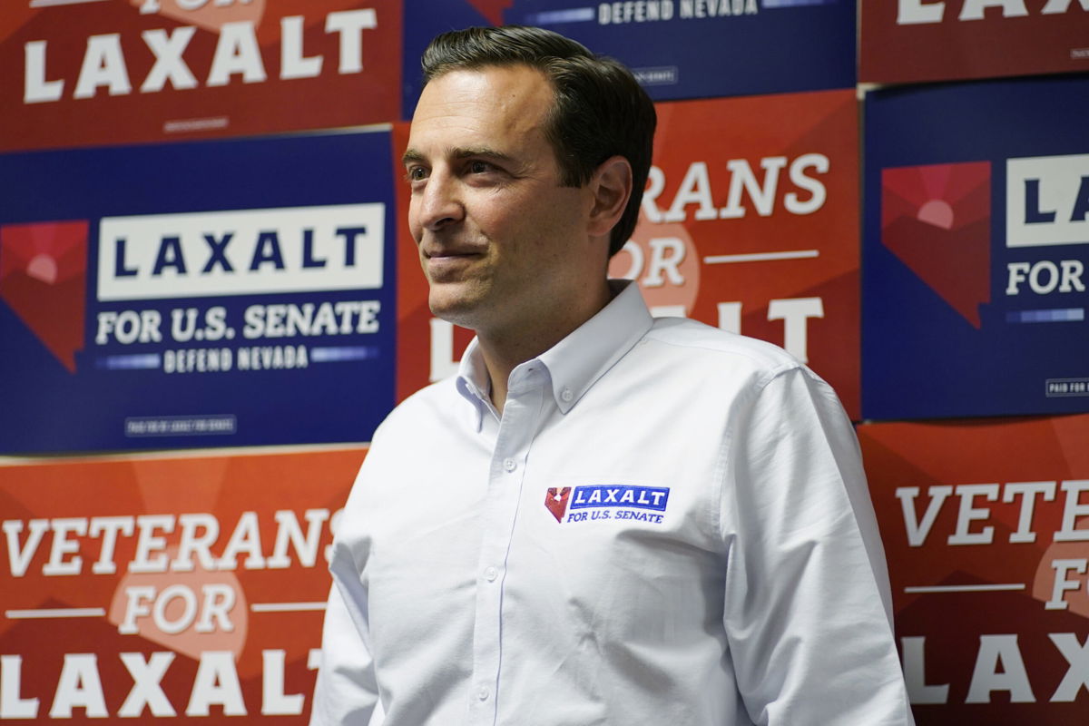 <i>John Locher/AP</i><br/>Republican Nevada Senate candidate Adam Laxalt waits to speak at a campaign event Saturday