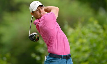 Rory McIlroy drives from the 15th tee during the final round at the Canadian Open.