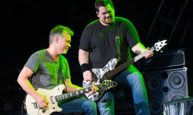 Wolfgang Van Halen (right) is criticizing a show about his late father (left)