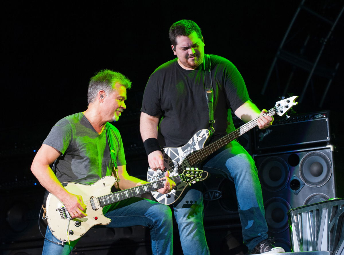 <i>Michele Sandberg/Corbis Entertainment/Getty Images</i><br/>Wolfgang Van Halen (right) is criticizing a show about his late father (left)
