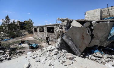 A view of damage at chicken farm after it was hit by Assad Regime's war planes at a village which is located within a de-escalation zone in Idlib