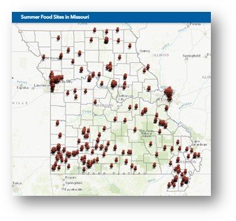 An online interactive map is provided to help families in Missouri find out where their children can receive free meals this summer.