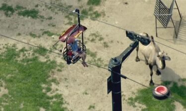 A "sky ride" at the Southwick's Zoo got stuck on Friday
