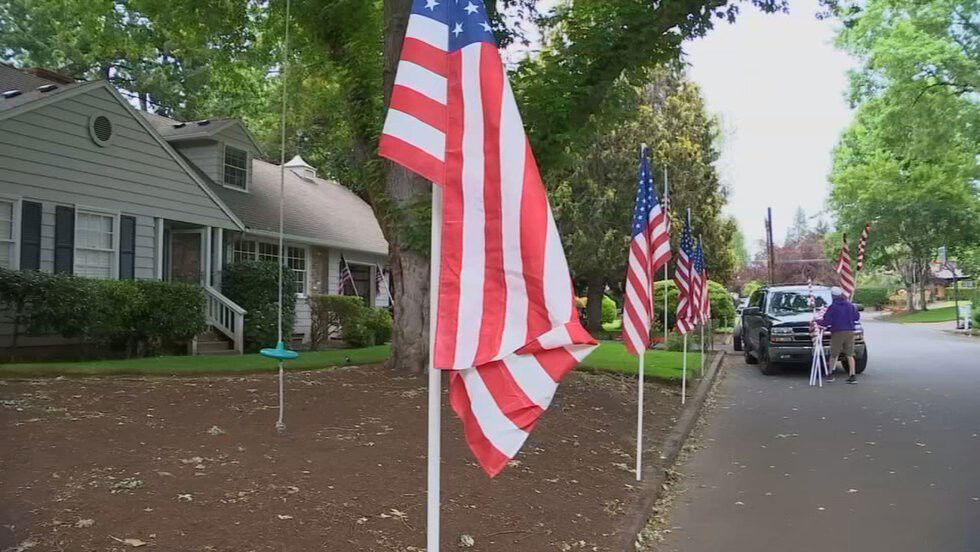 <i>KPTV</i><br/>Just two days before the Fourth of July someone stole dozens of American flags from a Washington County neighborhood.
