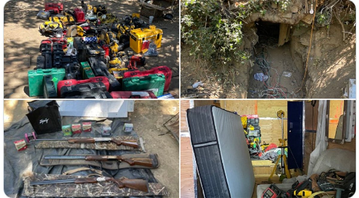 <i>San Jose PD</i><br/>A burglary investigation led SJPD to a sophisticated underground bunker at a homeless encampment with $100