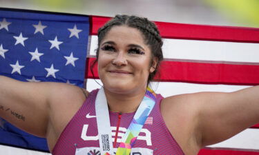 Chase Ealey won a gold medal in the women's shot put final at the World Athletics Championships on Saturday