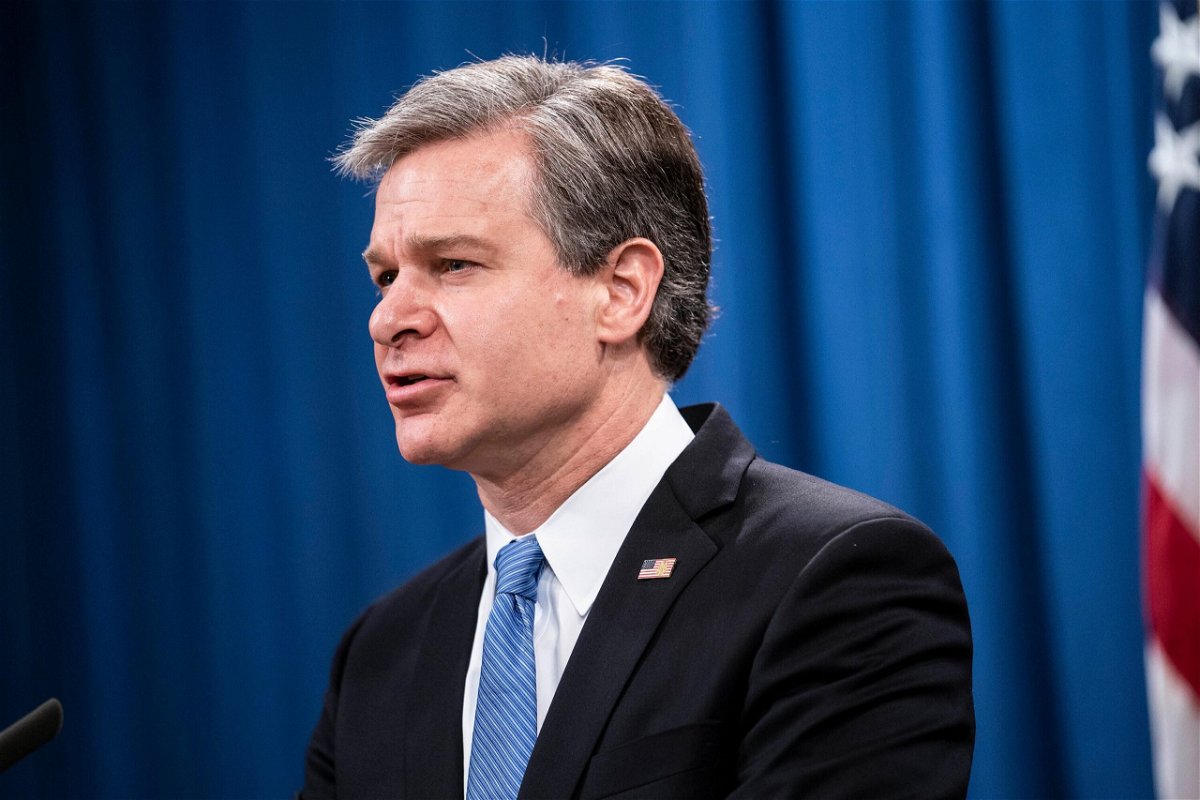 <i>Sarah Silbiger/Getty Images</i><br/>Christopher Wray and British law enforcement officials met with private business and academic leaders on July 6 to call attention to what they said is the serious security and economic threat posed by China.