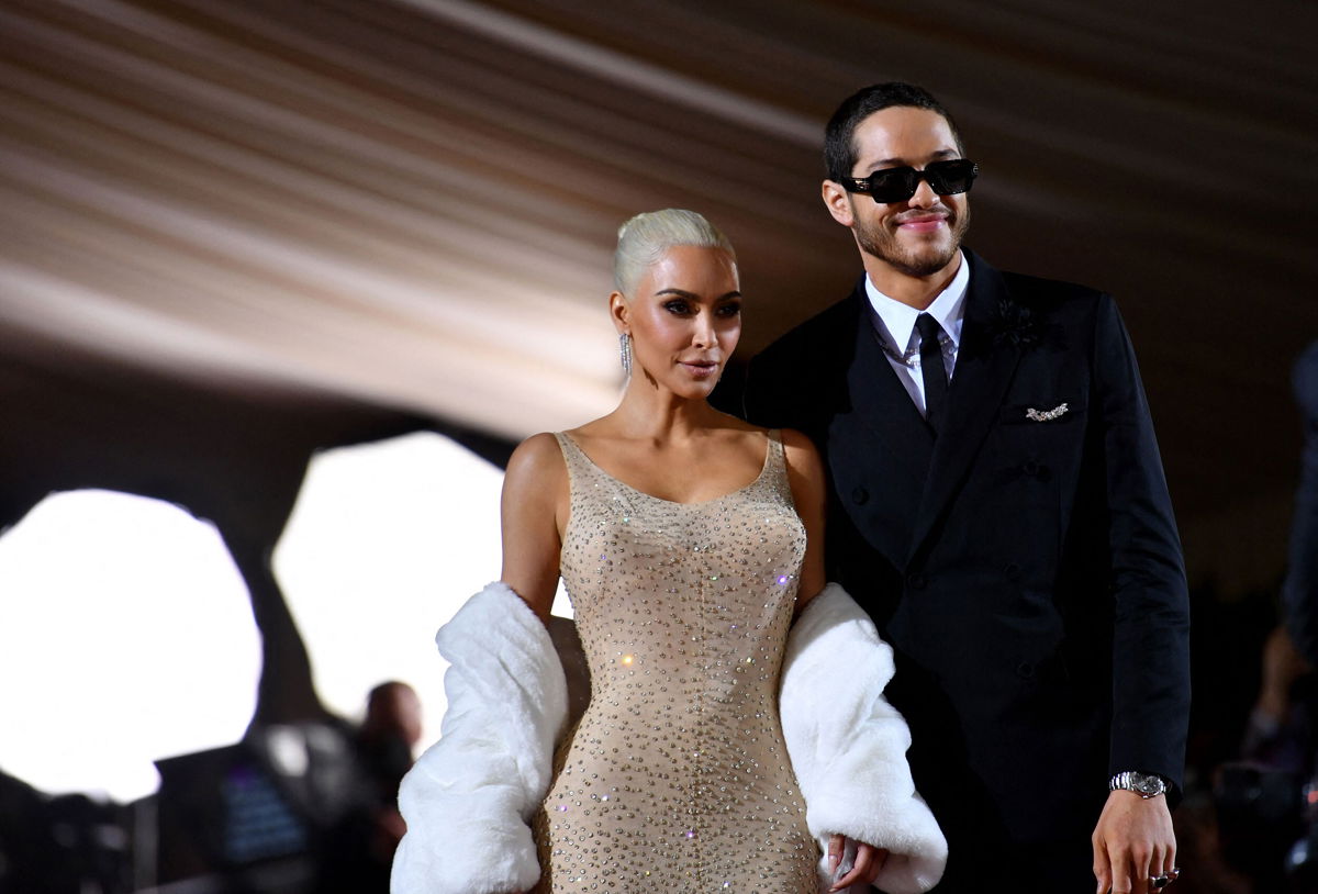 <i>Angela Weiss/AFP/Getty Images</i><br/>Kim Kardashian and Pete Davidson