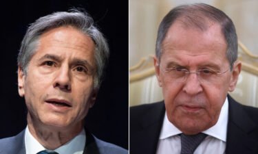US Secretary of State Antony Blinken (L) spoke with Russian Foreign Minister Sergey Lavrov on July 29