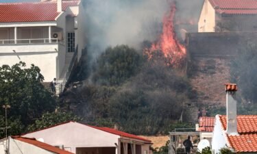 Hundreds of residents and tourists have been evacuated on the Greek island of Lesbos after a wildfire broke out