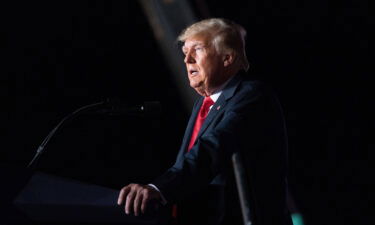 Former President Donald Trump speaks at a rally on September 25