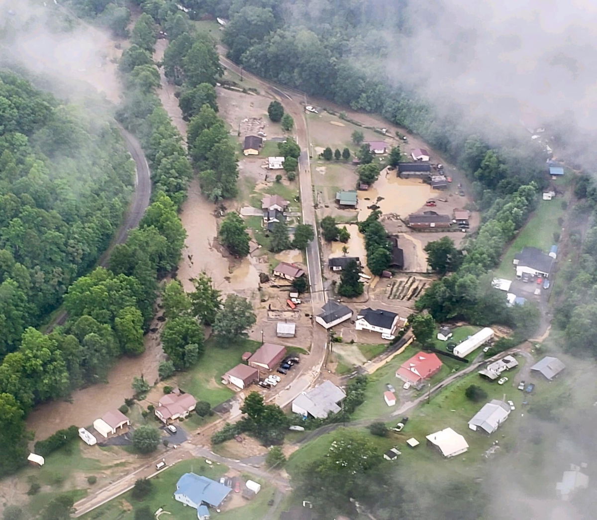 <i>Virginia DEM</i><br/>The Virginia Department of Emergency Management shared this aerial photograph of the damage in Buchanan County after heavy rains on July 12.