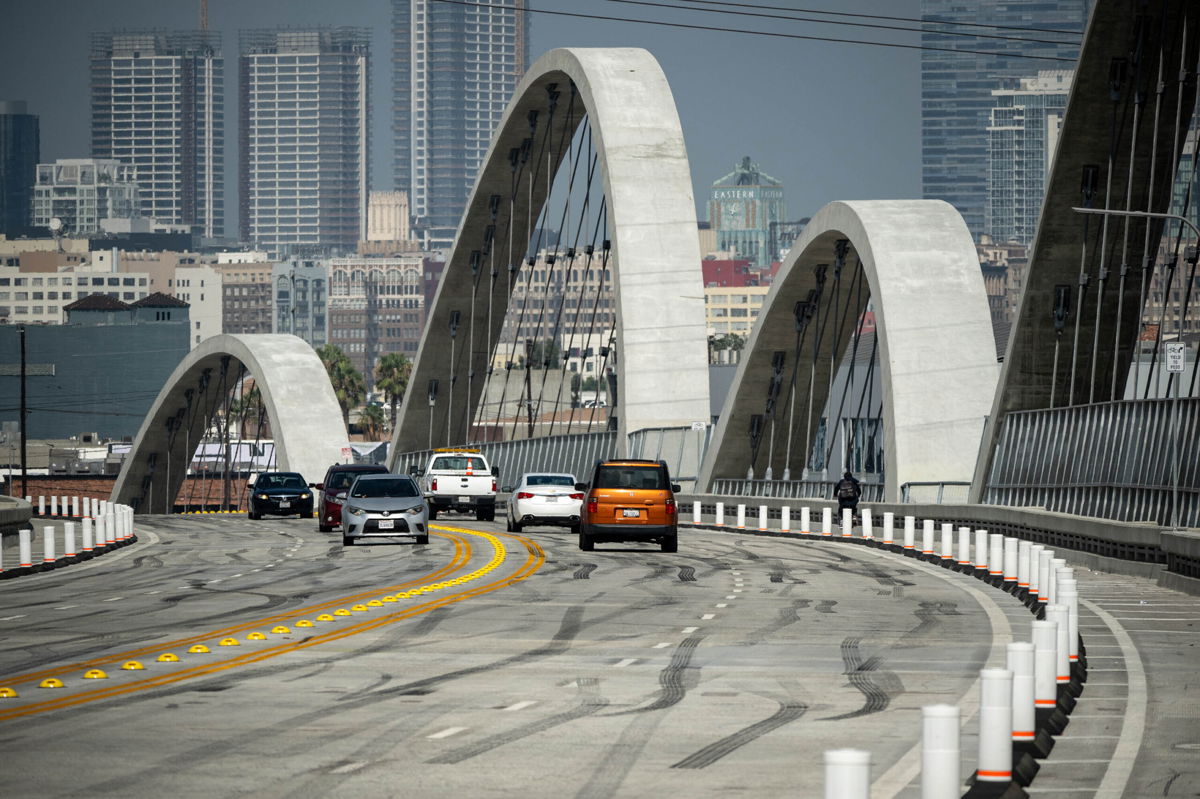 <i>David Crane/MediaNews Group/Los Angeles Daily News/Getty Images</i><br/>The LAPD has put more enforcement on the bridge to reduce street take-overs.