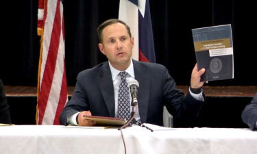 Texas state rep Dustin Burrows speaks at a press conference in Uvalde