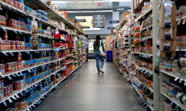 A shopper is pictured in a grocery store in Washington
