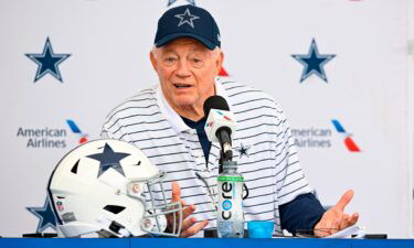 Dallas Cowboys owner Jerry Jones takes questions from the media at the start of the team's training camp. Jones has apologized for using a derogatory term for little people.