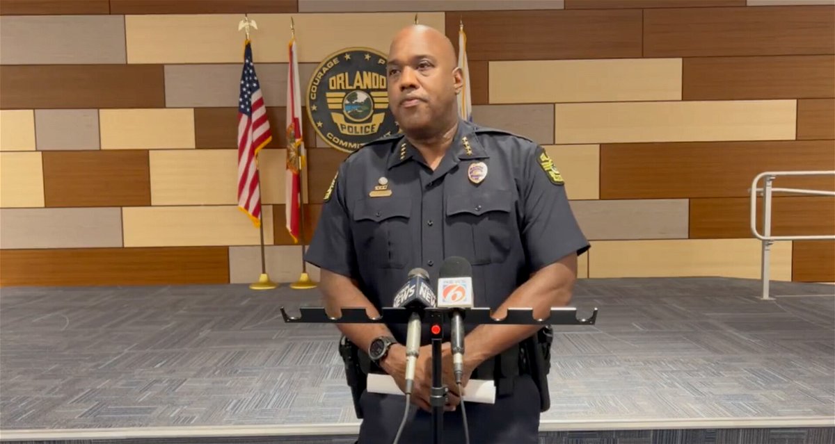 <i>Orlando Police</i><br/>Orlando Police Chief Eric D. Smith gives a press conference after the overnight shooting downtown.