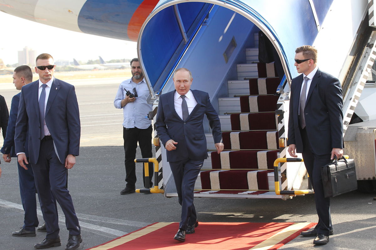 <i>Contributor/Getty Images</i><br/>Russian President Vladimir Putin arrived in Iran on June 19 for his first international trip beyond the borders of the former Soviet Union since he launched Russia's invasion of Ukraine in February.