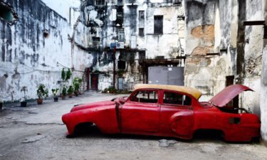 An American car from the 1950s in the run-down neighborhood of Centro Habana. (Photo by Patrick Oppmann)